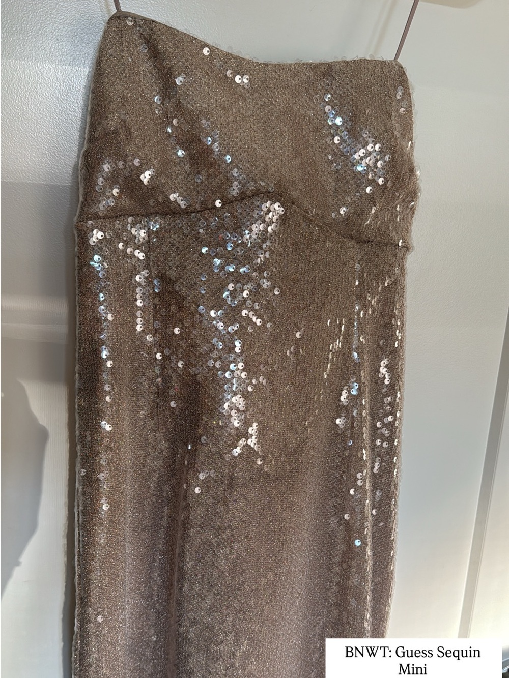 Guess Sequin Mini Dress in Champagne